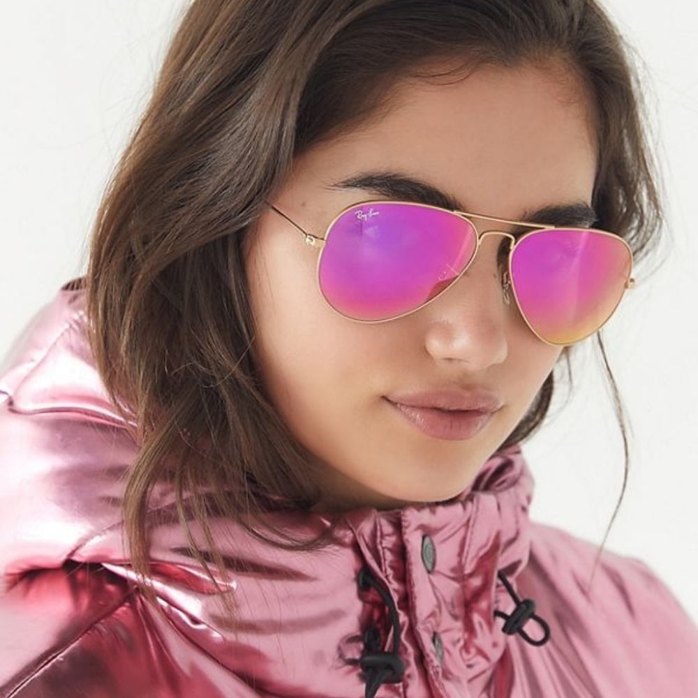 Pink Aviator Ray Ban Flash lenses RB3025 112